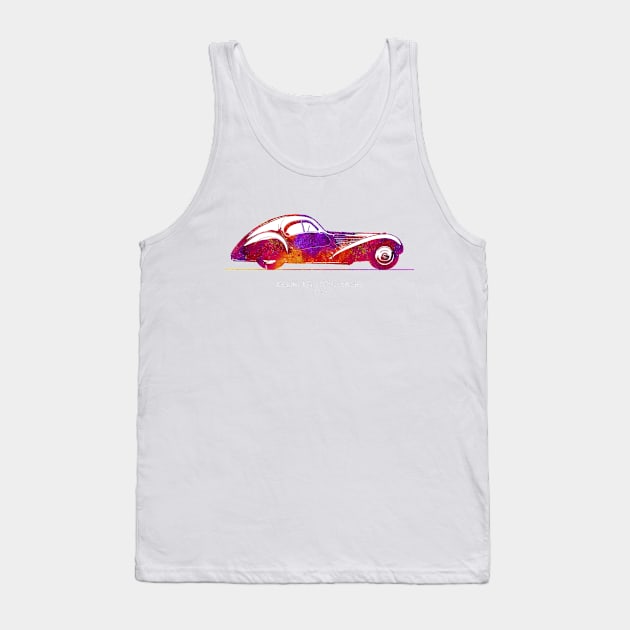 Bugatti Type 57 SC Atlantic 1936 - Colorful 02 Tank Top by SPJE Illustration Photography